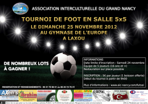 Tournoi de futsal de l'AIC : dimanche 25 novembre 2012